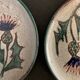 6 ceramic plates, model chardons, Daniel Etienne, Vallauris, 1970