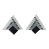 Pair of vintage Italian design metal wall lights from the 80s