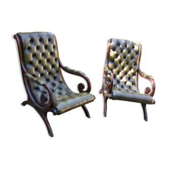 Pair of Chesterfield armchairs