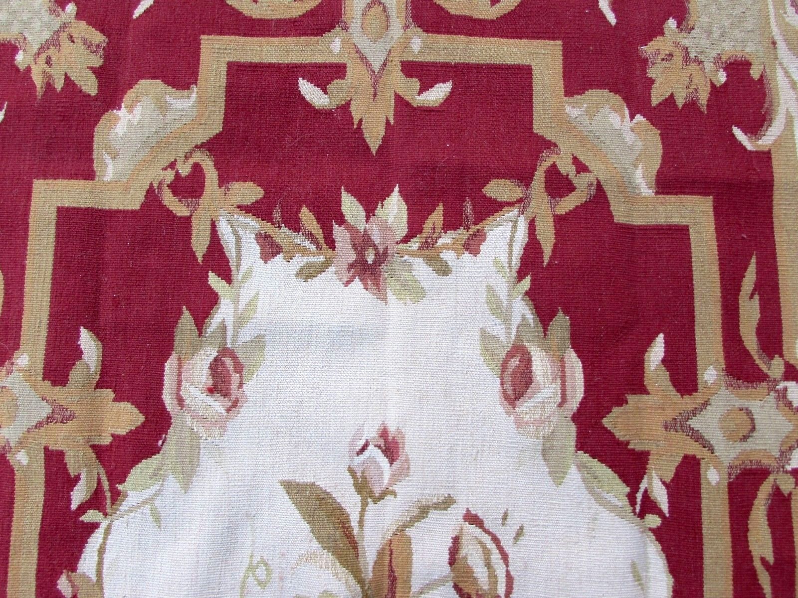 French carpet Aubusson handmade 122x186cm 1980