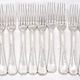 Christofle America 12 dessert forks, 17 cm, silver-plated, excellent condition.