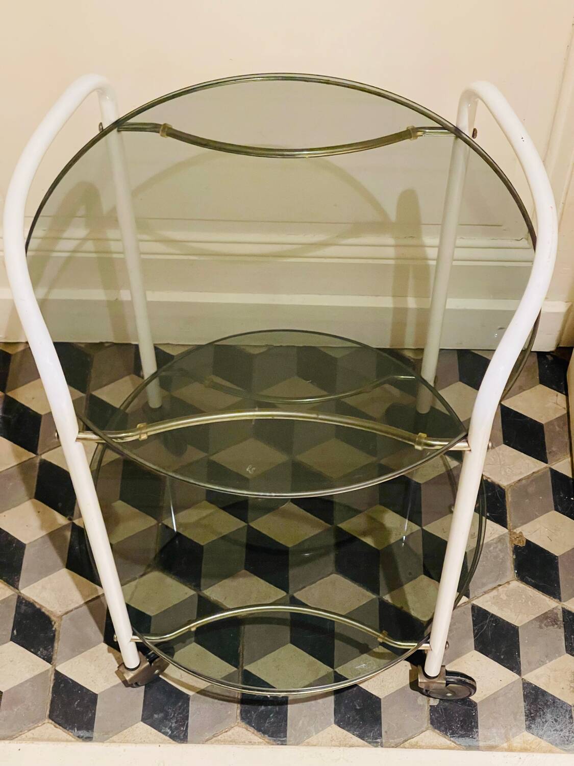 Vintage rolling side table