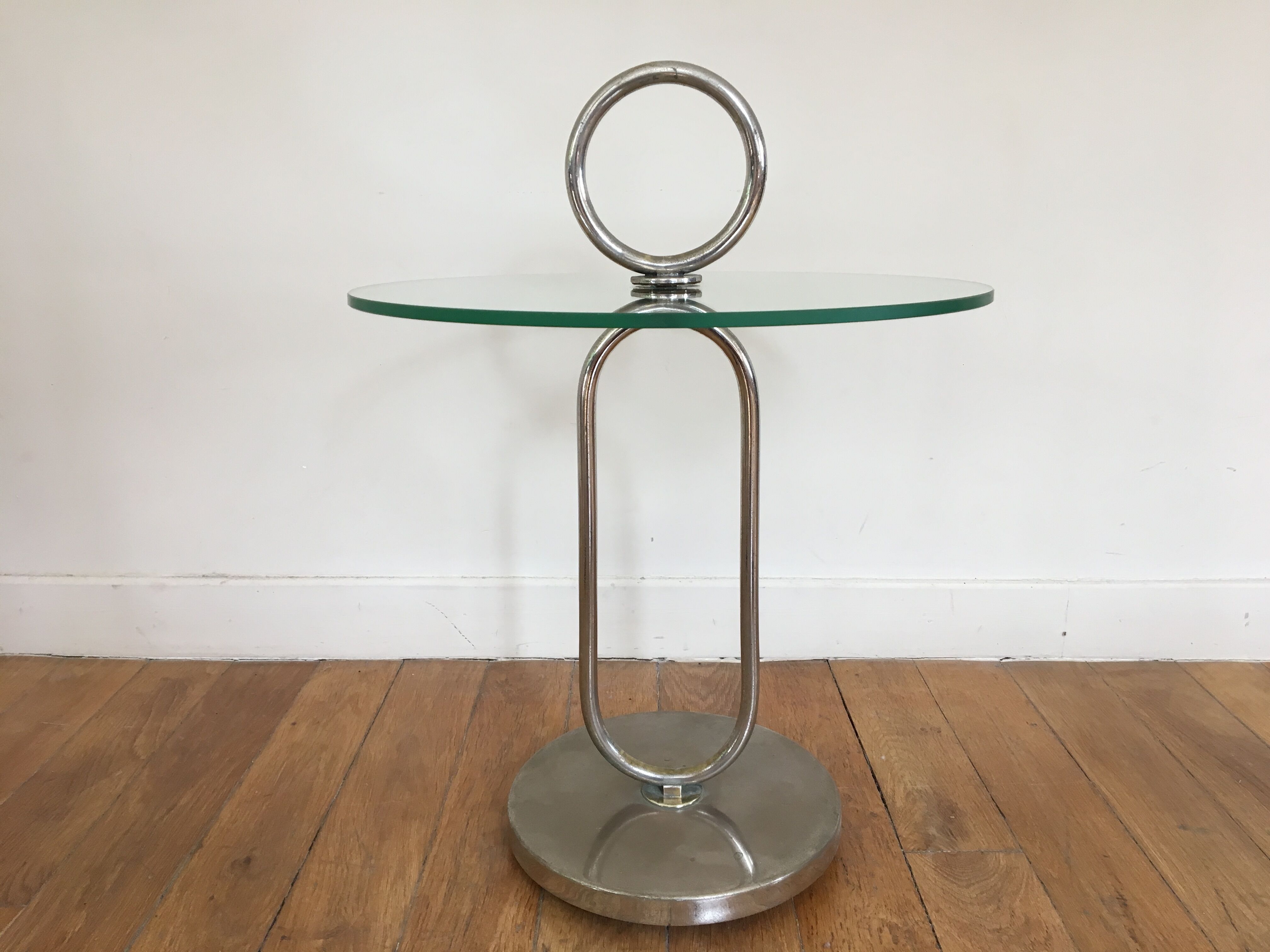 End table modernist handle