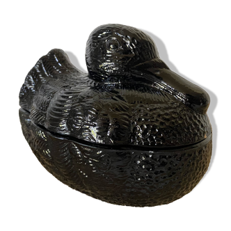 Duck box in black opaline