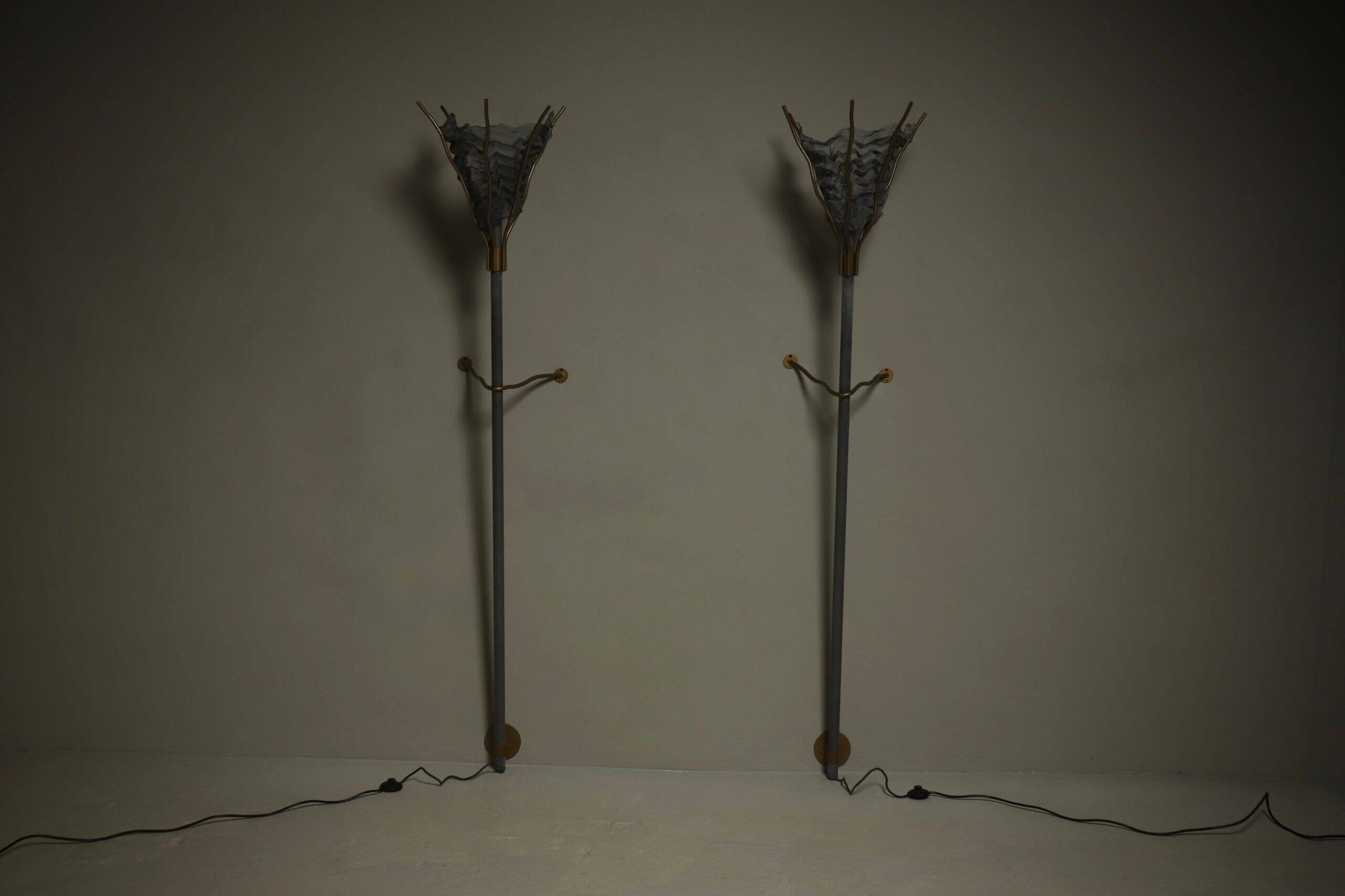 Pair of Torche wall lamps by Rob Eckhardt for Eckhardt and Leeuwenstein, 1980s