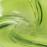 Vintage Green Crystal Bowl Val Saint Lambert 1960s