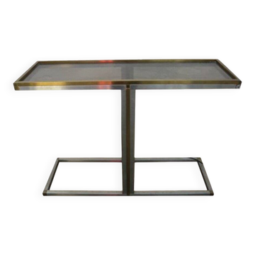 Steel and Brass Console Table by Bonci, Italy, 1970s