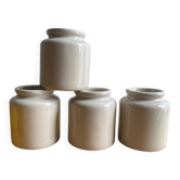 Old glazed stoneware mustard pot / storage jar / jam jar