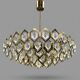 Faceted glass chandelier brass Jaroslav Bejvl Kamenický Šenov 1960s Czechoslovakia