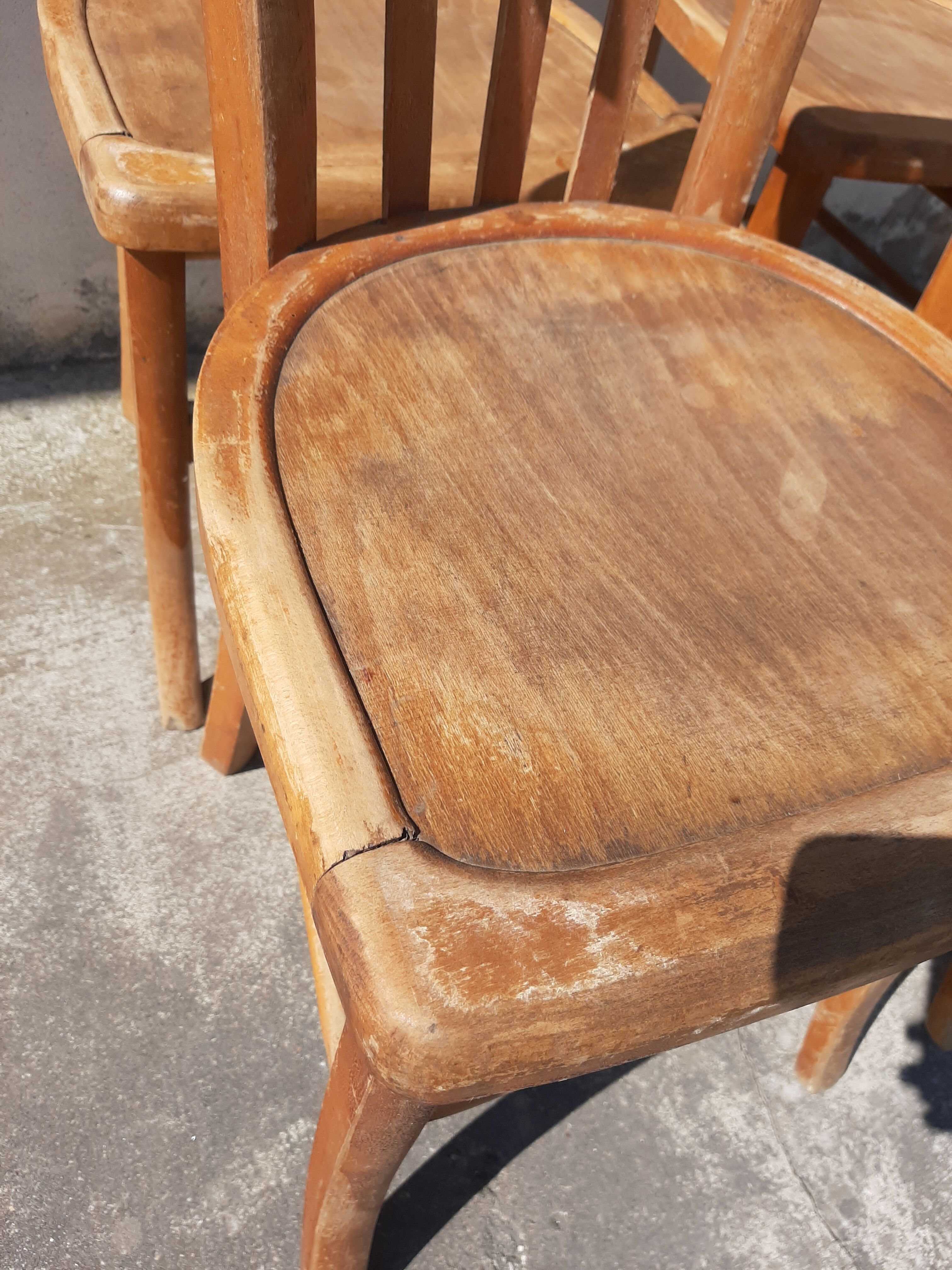 4 old bistro chairs