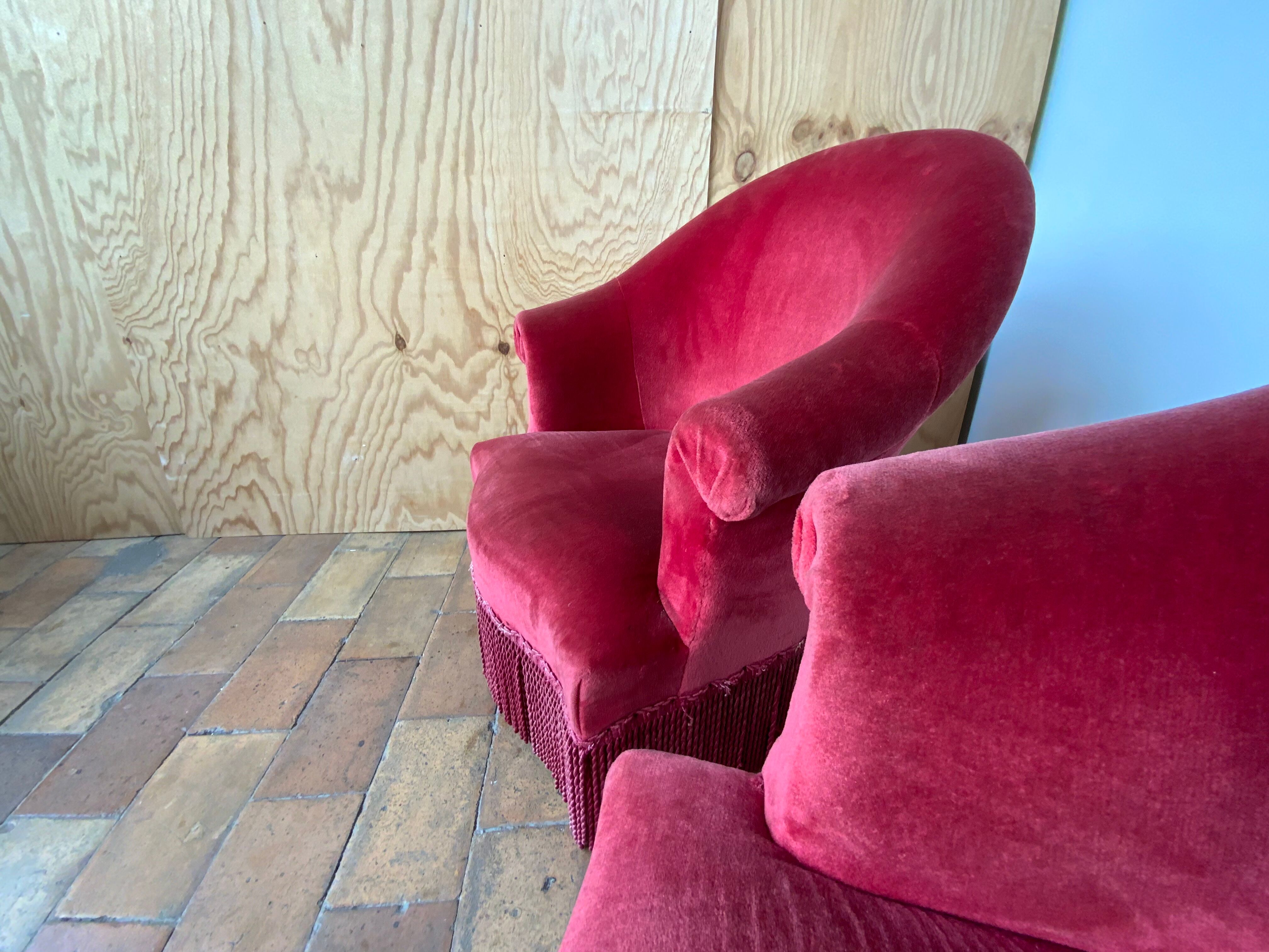 Pair of toad armchairs