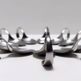 Set of Twelve Steel Serving Spoon by Pinti, Italy, 1980s