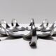 Set of Twelve Steel Serving Spoon by Pinti, Italy, 1980s