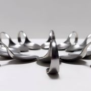 Set of Twelve Steel Serving Spoon by Pinti, Italy, 1980s