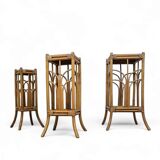 Nesting set bamboo plant stands 1970s
