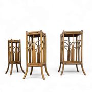 Nesting set bamboo plant stands 1970s