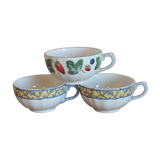 Trio of cups in Gien earthenware