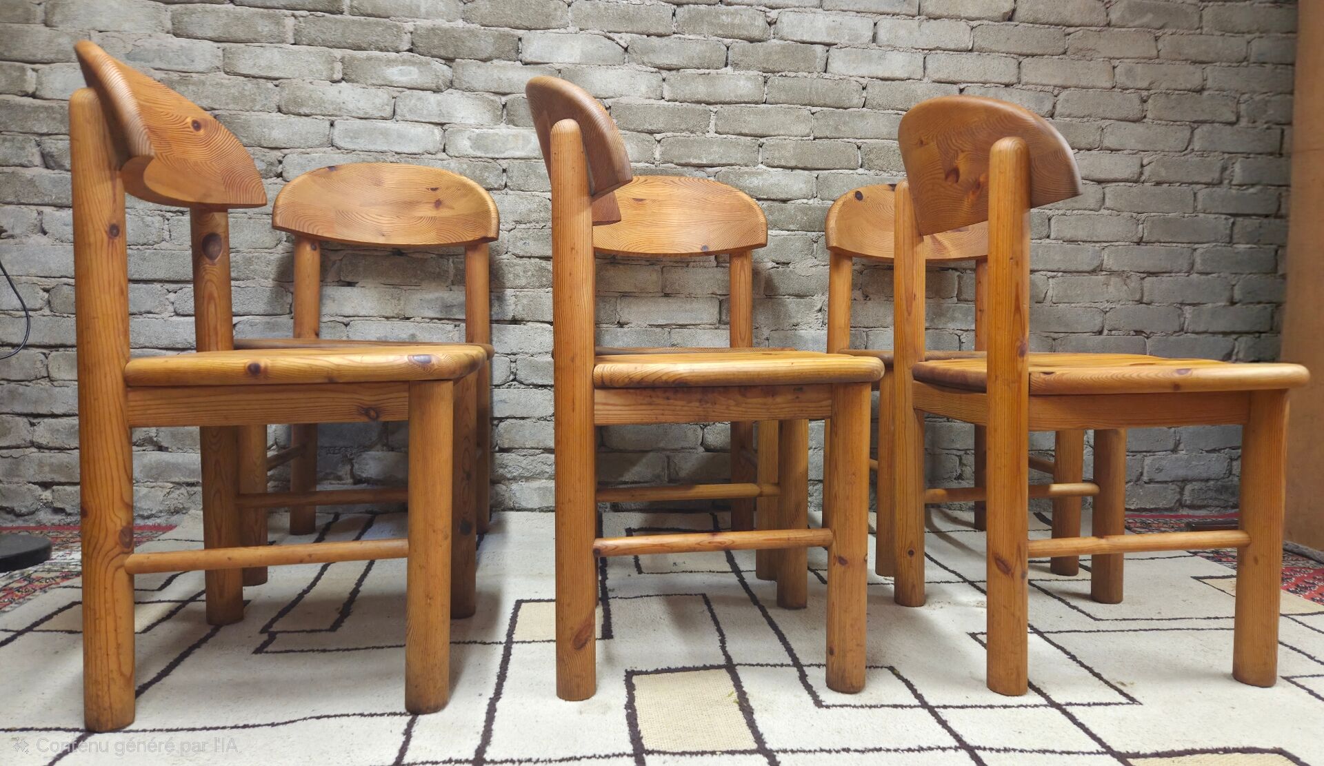 Set of 6 Rainer Daumiller chairs in solid pine – 1970s