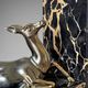 Pair of deer bookends in black marble and gold metal – Art Deco style