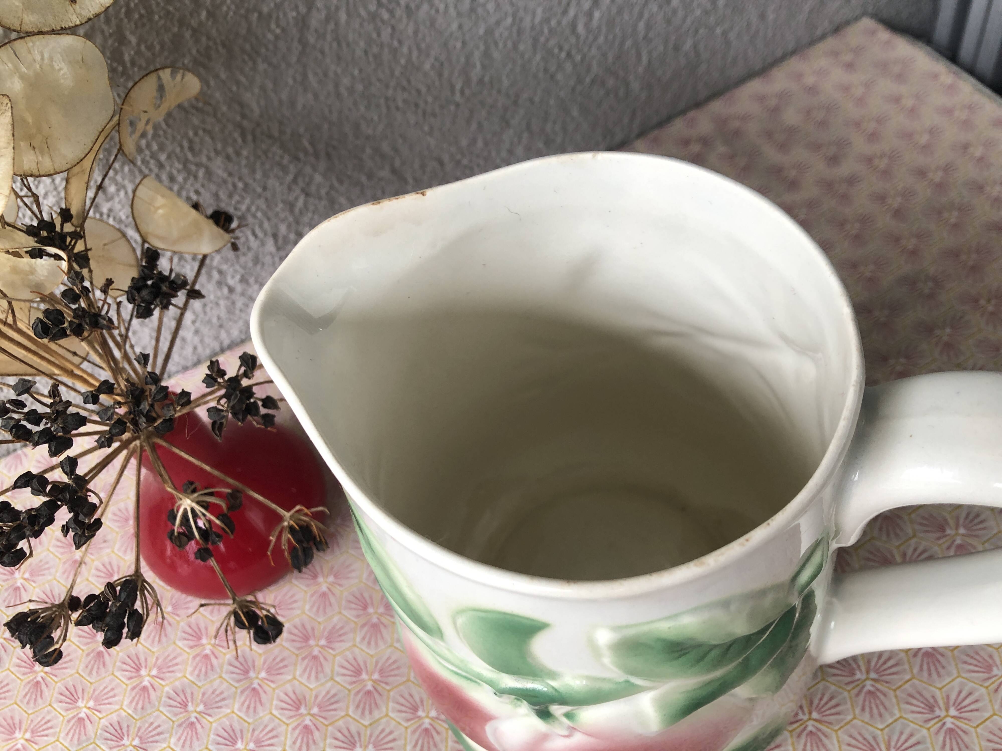 Antique Digoin Art Deco slip pitcher