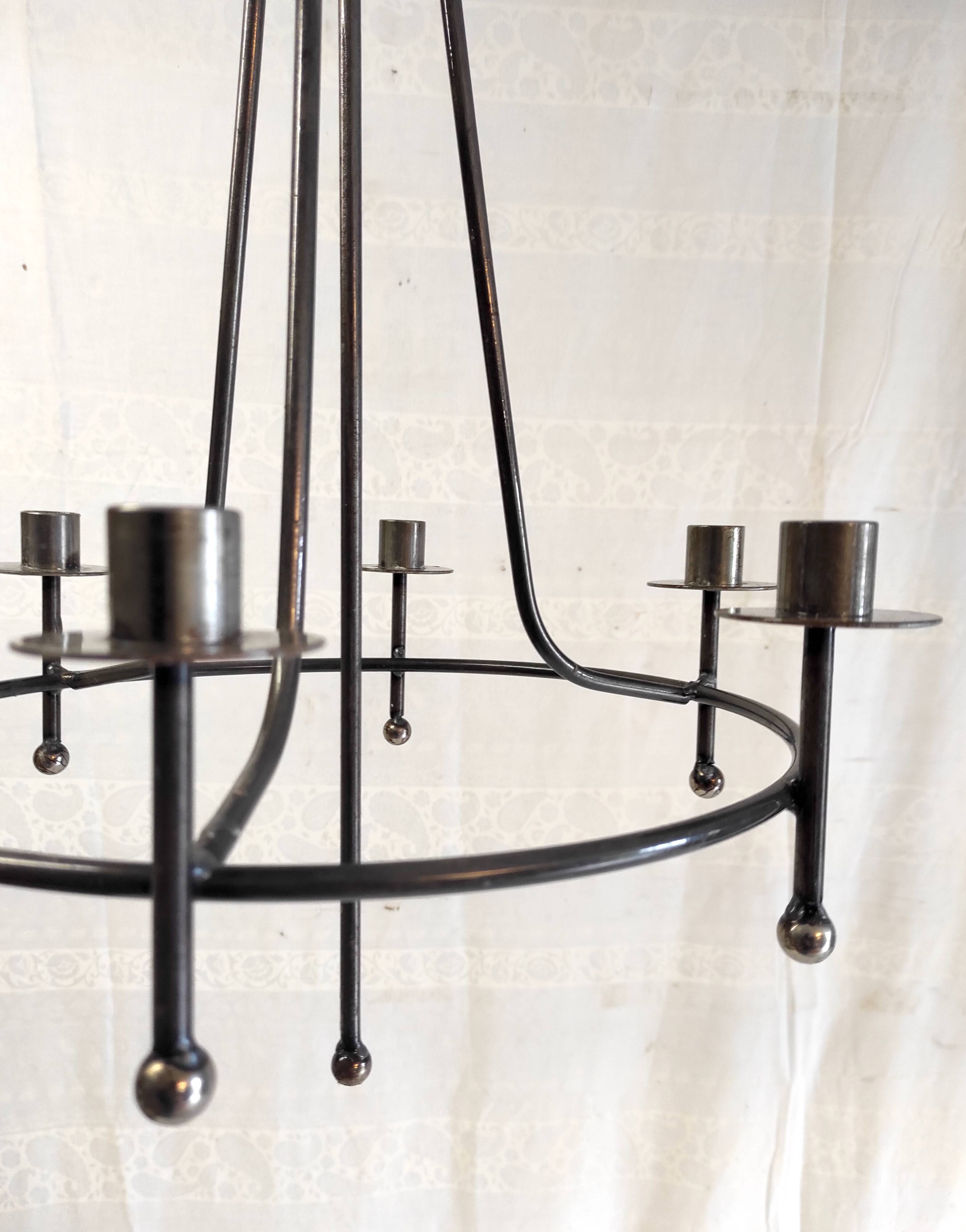 Candlestick hanging lamp 6 metal lights
