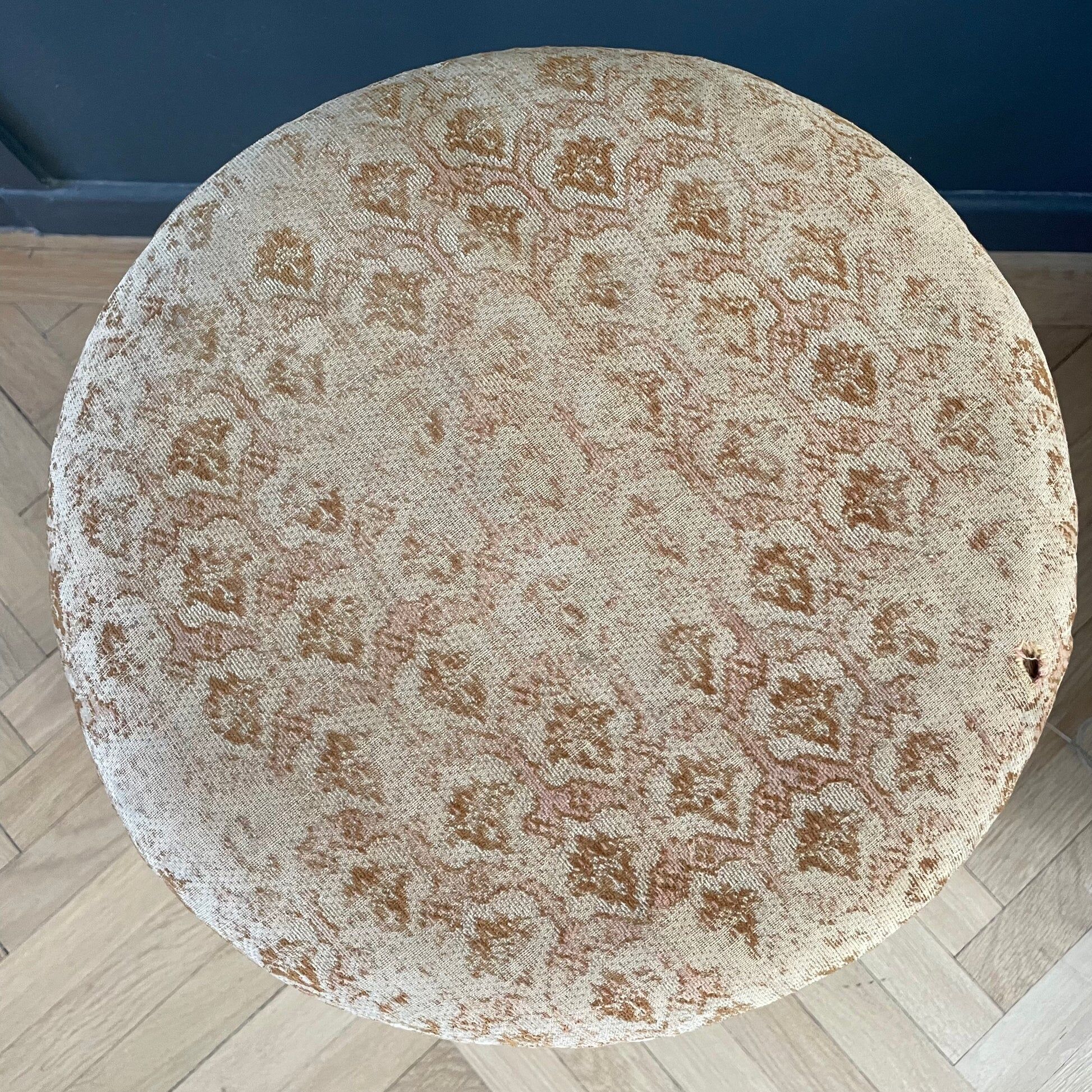 Antique turned wooden piano stool