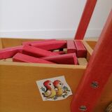 Chariot de marche avec bac à jouets en bois