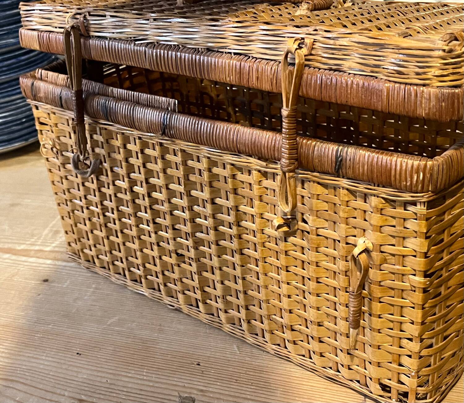 Old wicker suitcase