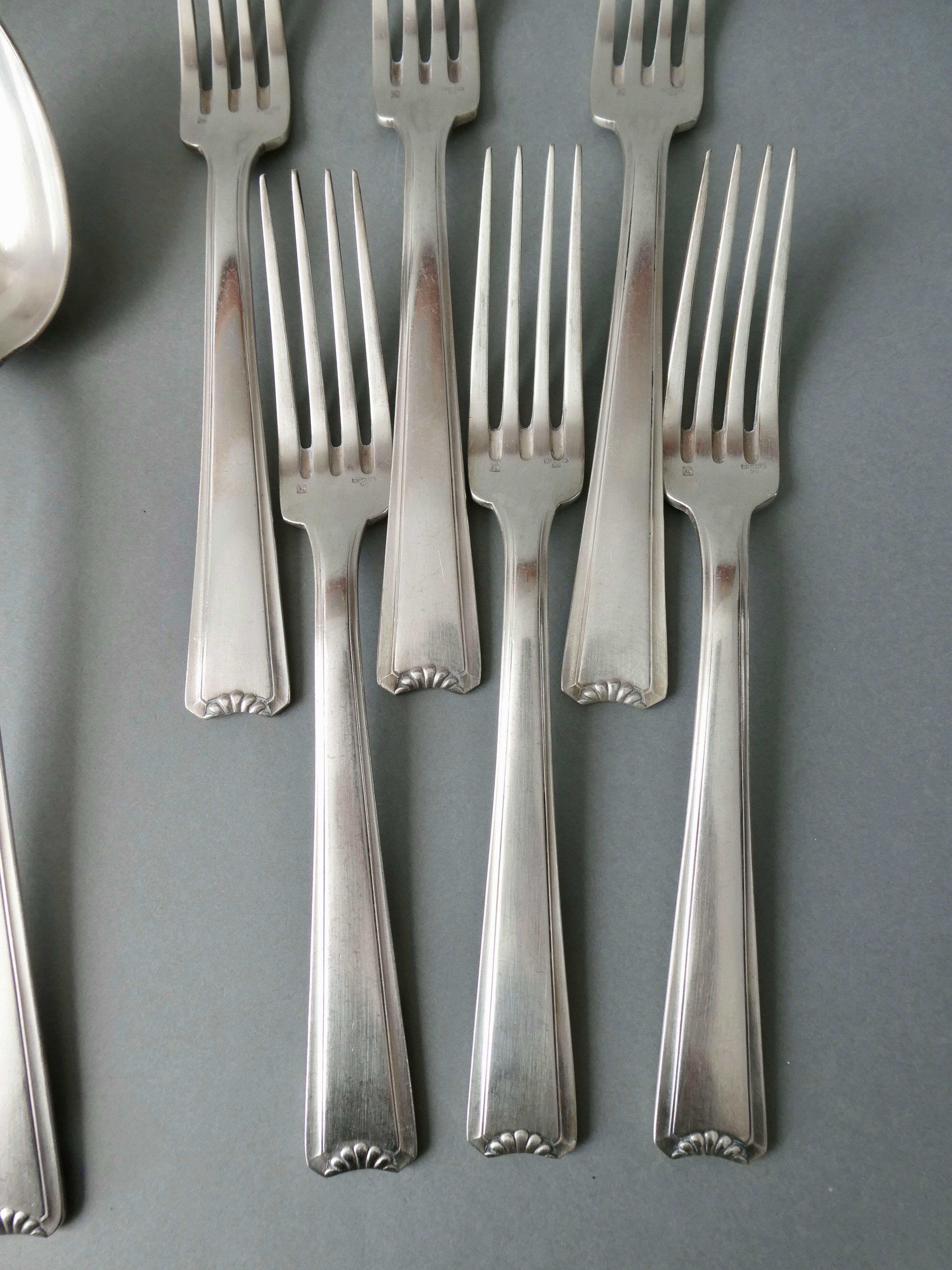 Set of silver metal cutlery Ercuis model Cambodia