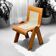 Solid wood dining chair with woven rattan seat
