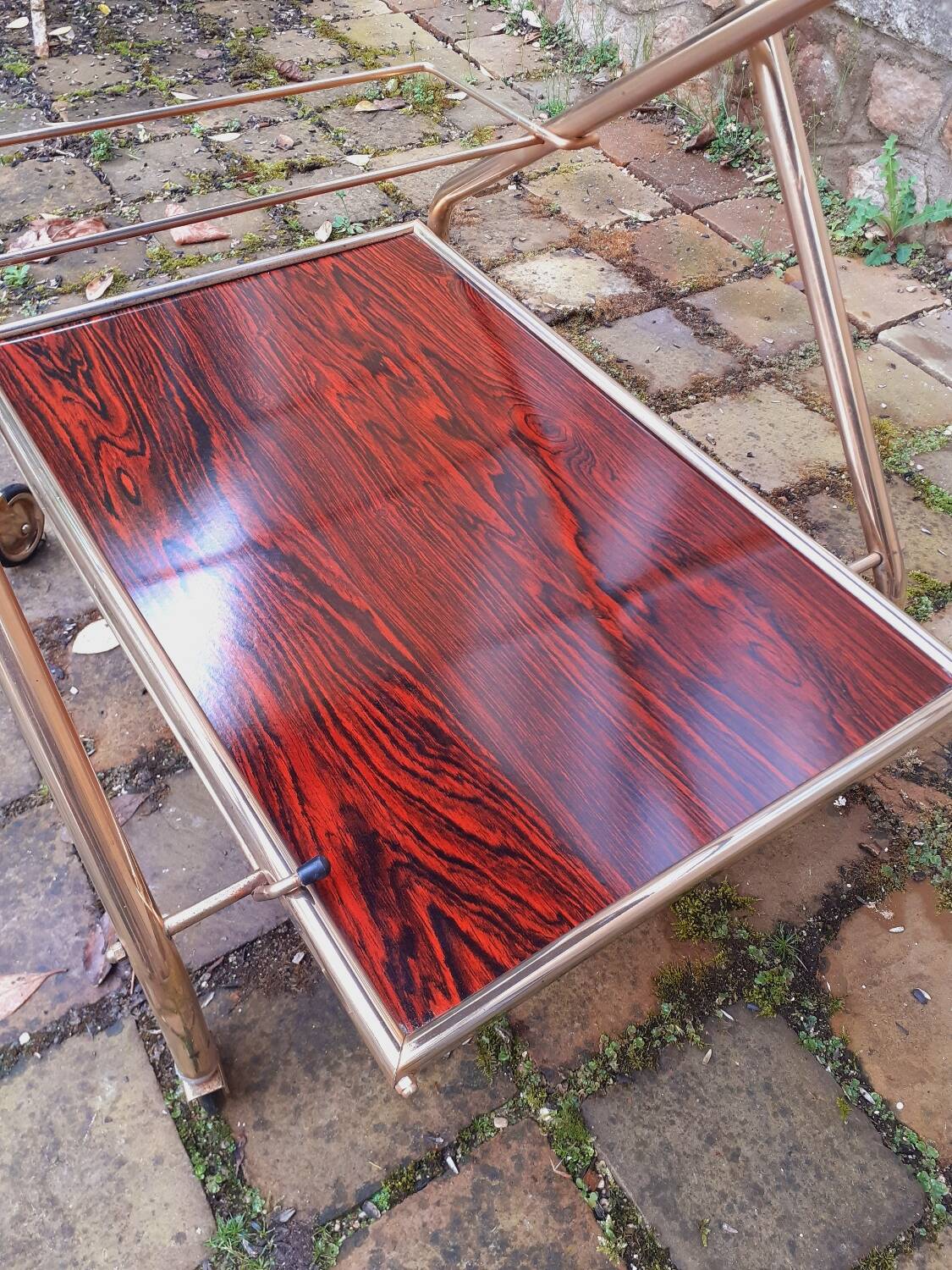 Rolling dessert trolley from the 1960s