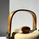 Vintage enamelled metal kettle in beige, Copco style.