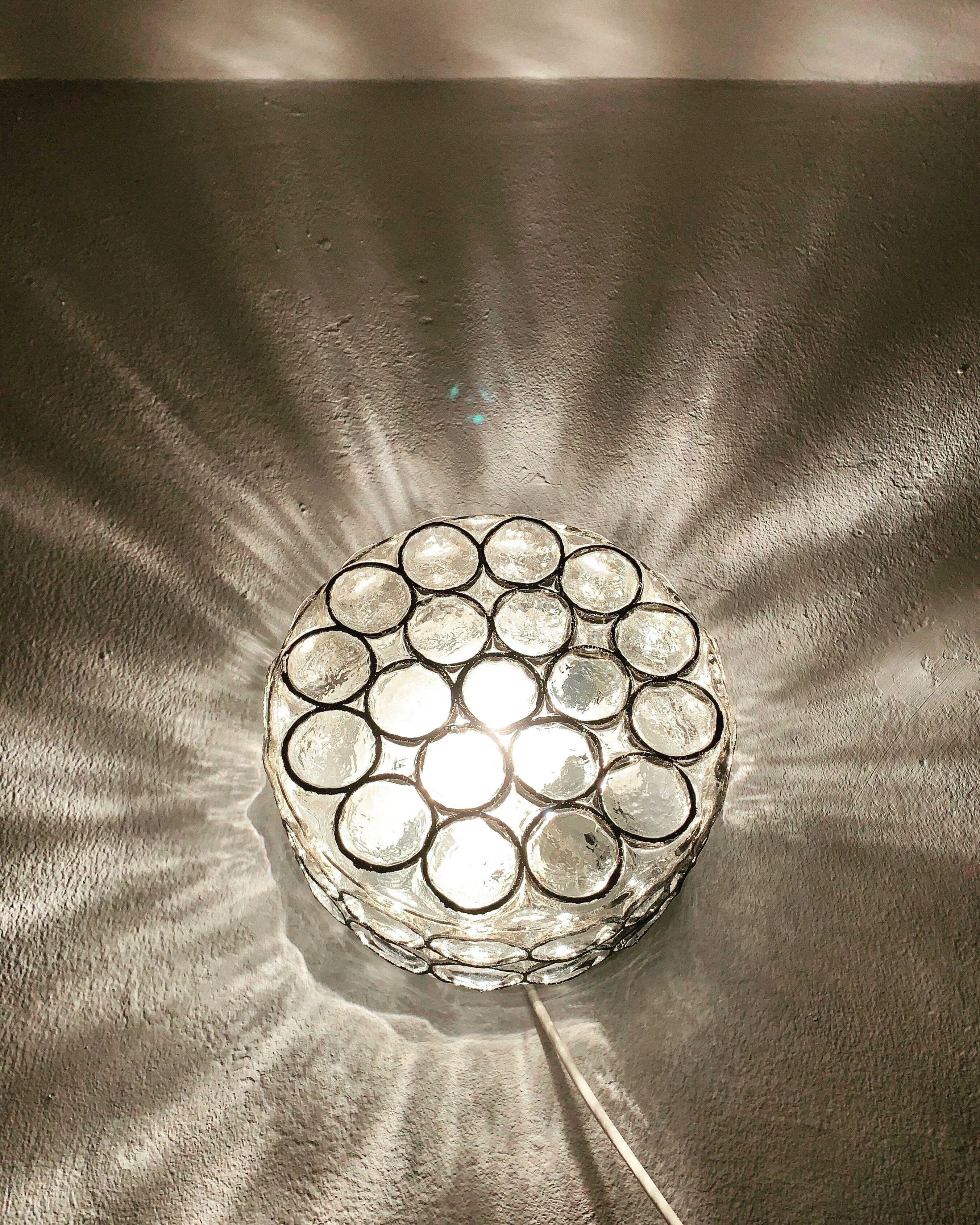 Iiron ring design wall or ceiling lamp by Limburg