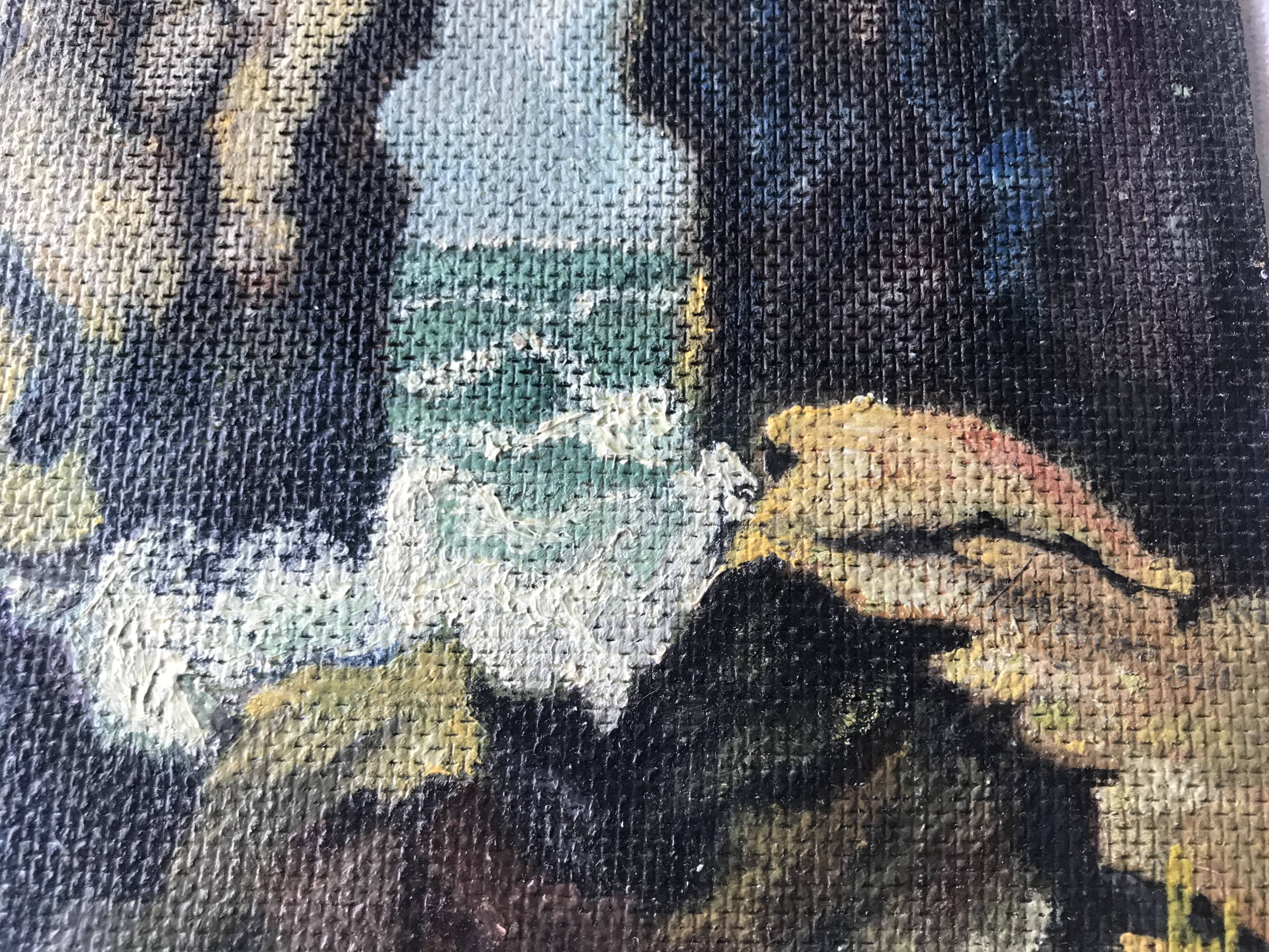 Oil table on panel Batz-sur-mer 1961, signed