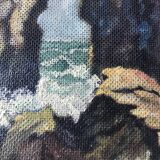 Oil table on panel Batz-sur-mer 1961, signed