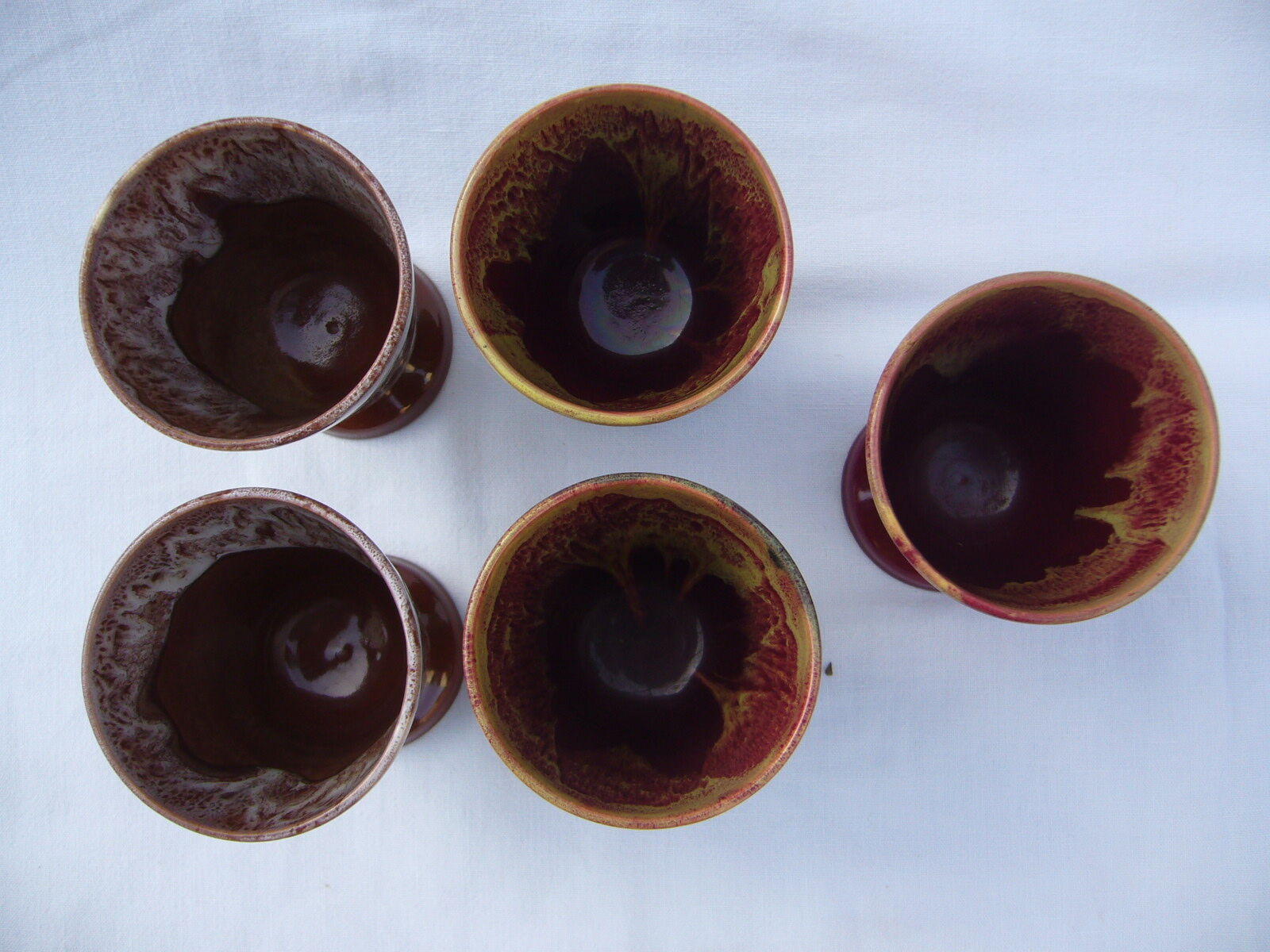 Set of 5 blaring mazagrans "Petite Masse" (Morvan)