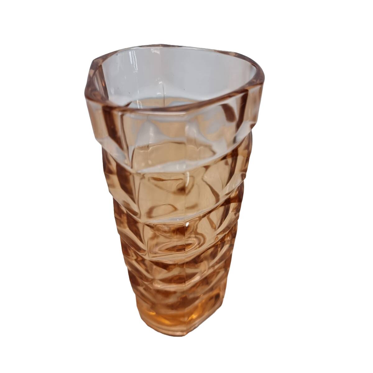 French Vintage Small Rosaline Pressed Glass Vase