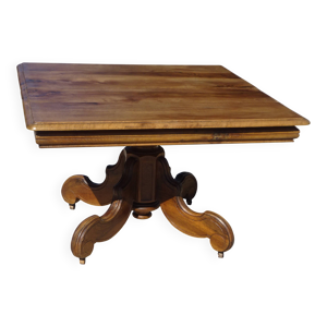 Ancienne table en noyer, - pied central