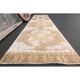 1970s Turkish Hand-Knotted Wool Cotton Beige Runner Rug 73x310