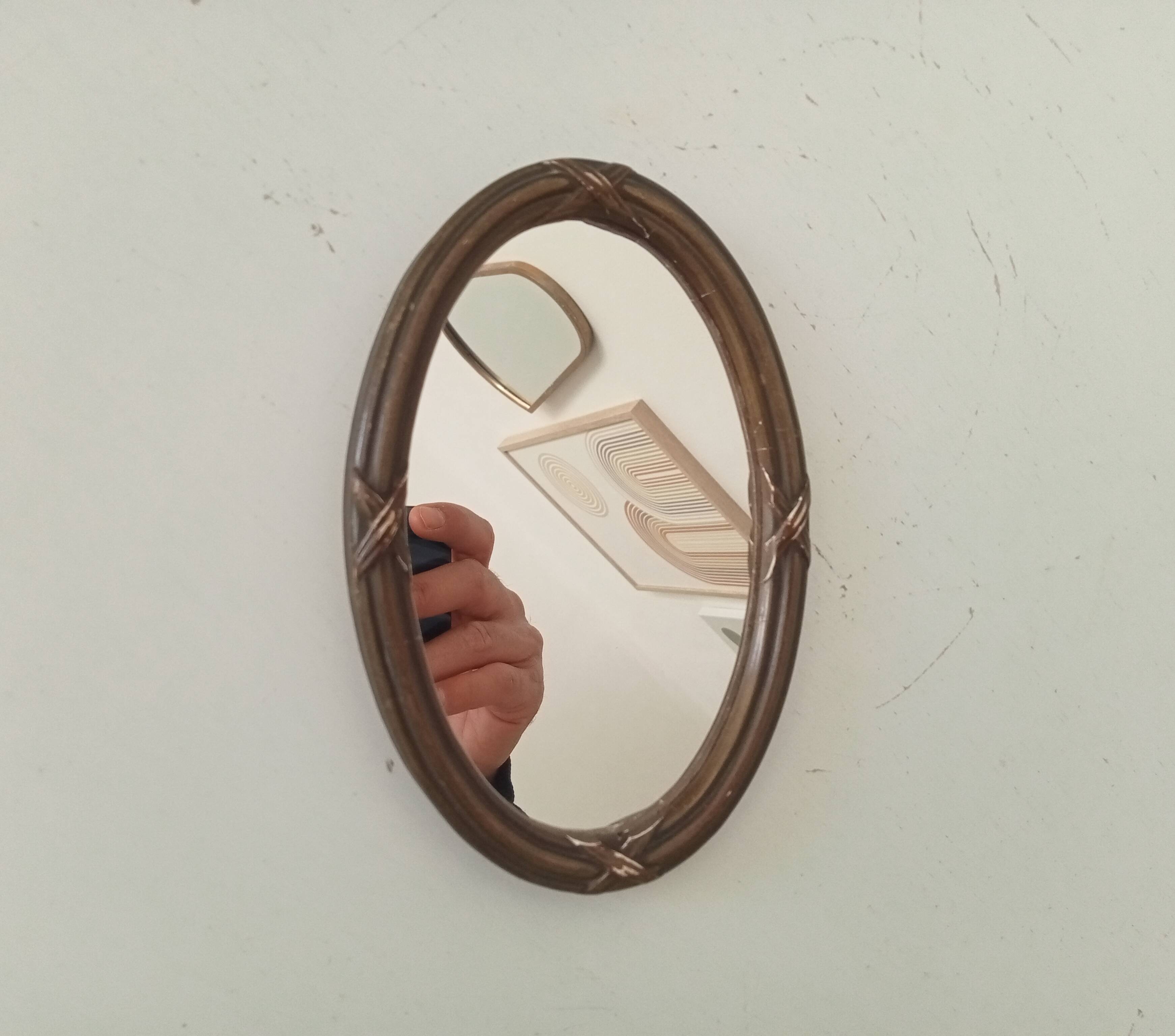 Vintage wooden mini mirror