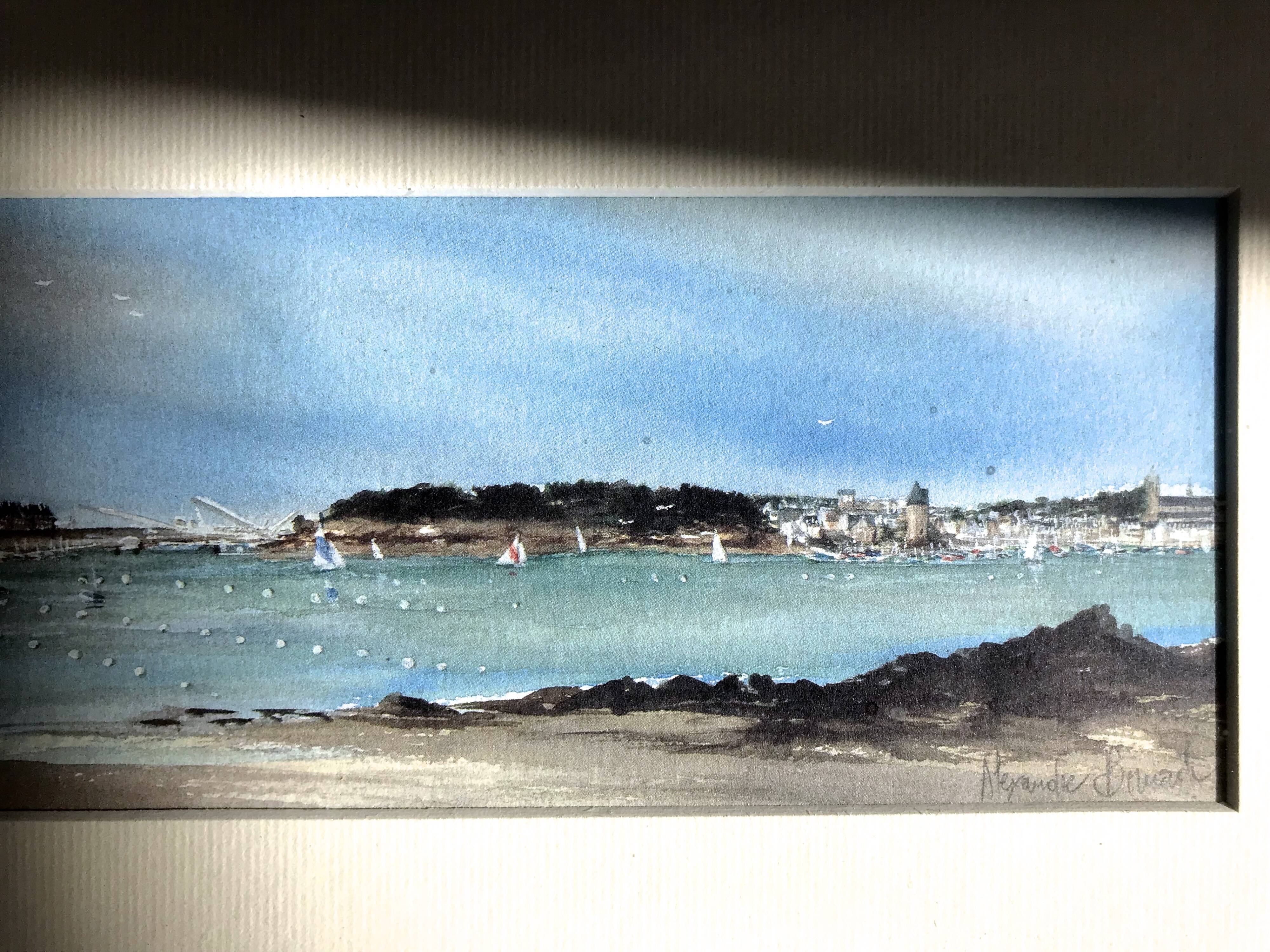 Aquarelle signée Alexandre Bonade, Saint-Malo