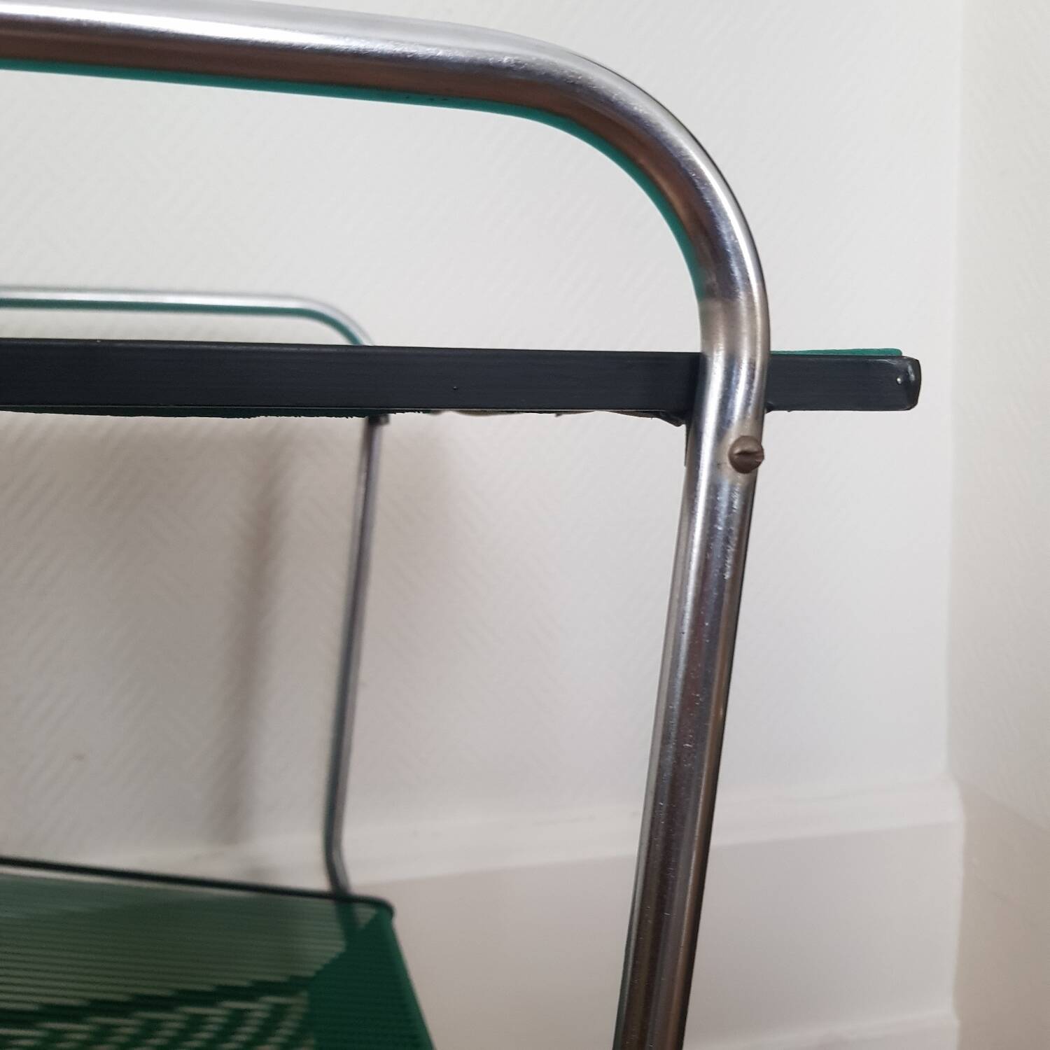 1950s vinyl storage side table
