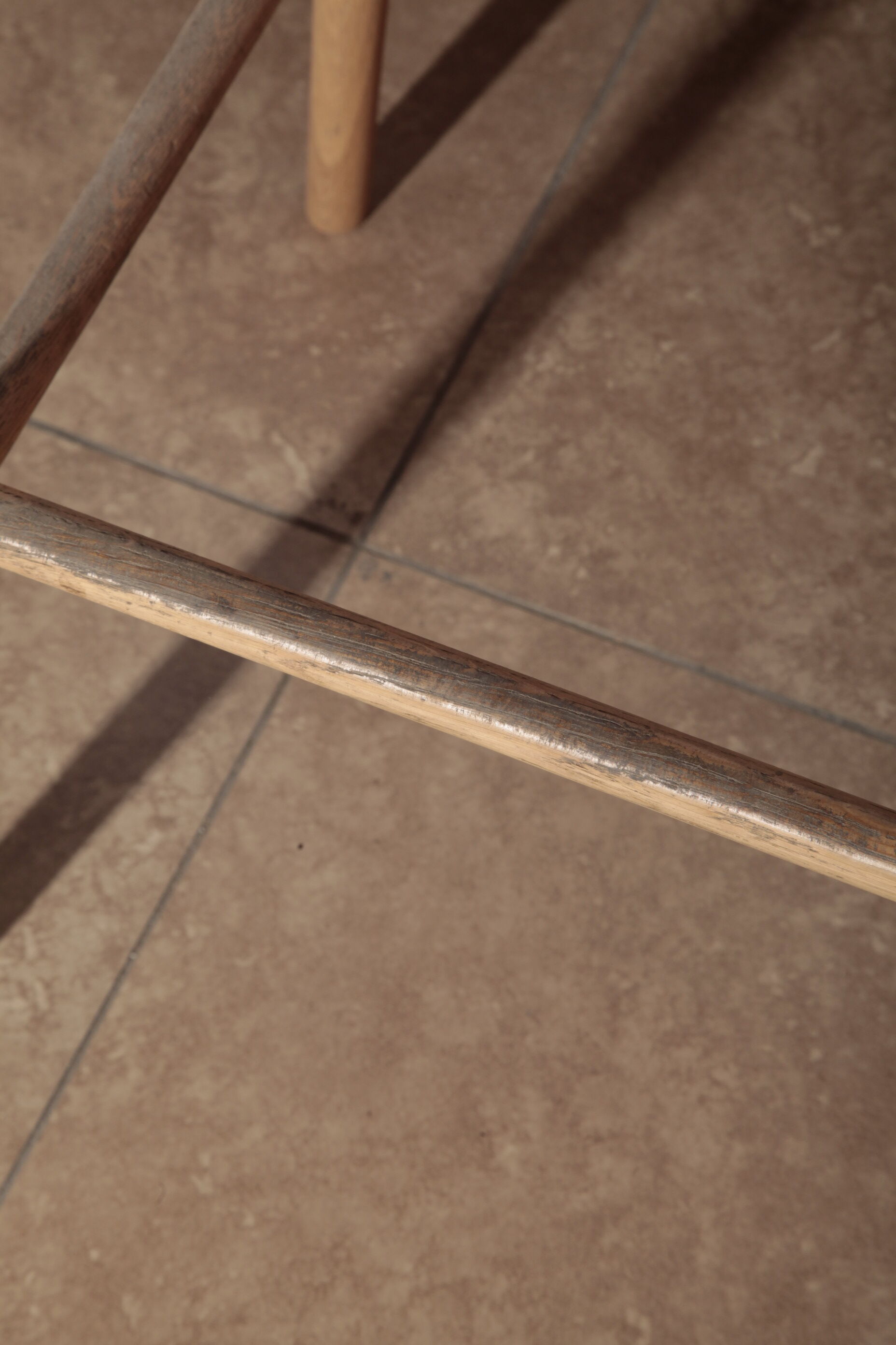 Oak seating height stool 75cm