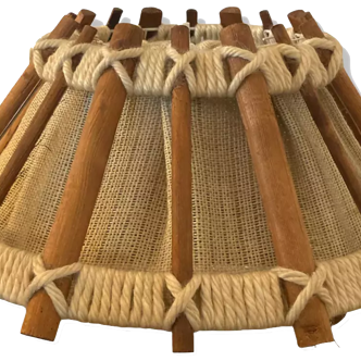 Vintage Scandinavian wooden pendant lamp