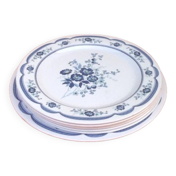 6 Dinner plates / 1 Serving dish Floral decoration