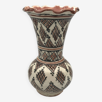 Vase à collerette vintage en céramique émaillée de safi