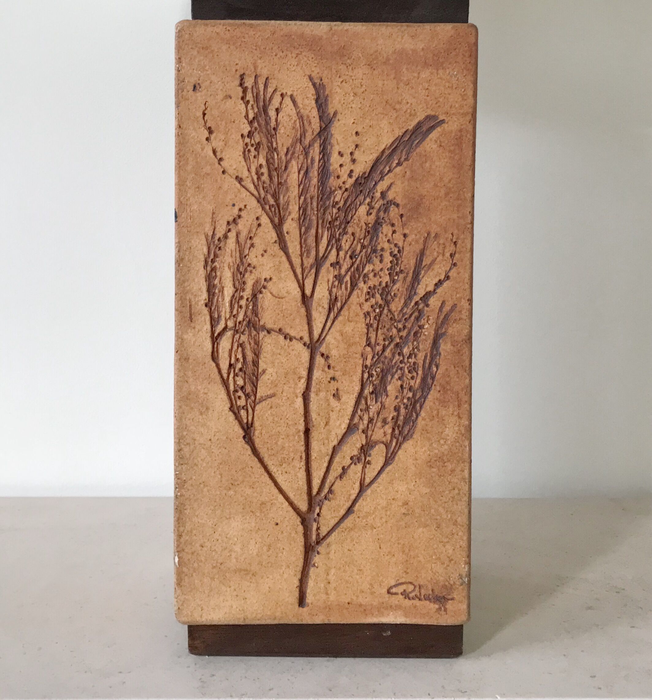 Very big lamp in sandstone built in sandstone of Raymonde Leduc 1970