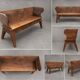 Rustic solid wood bench