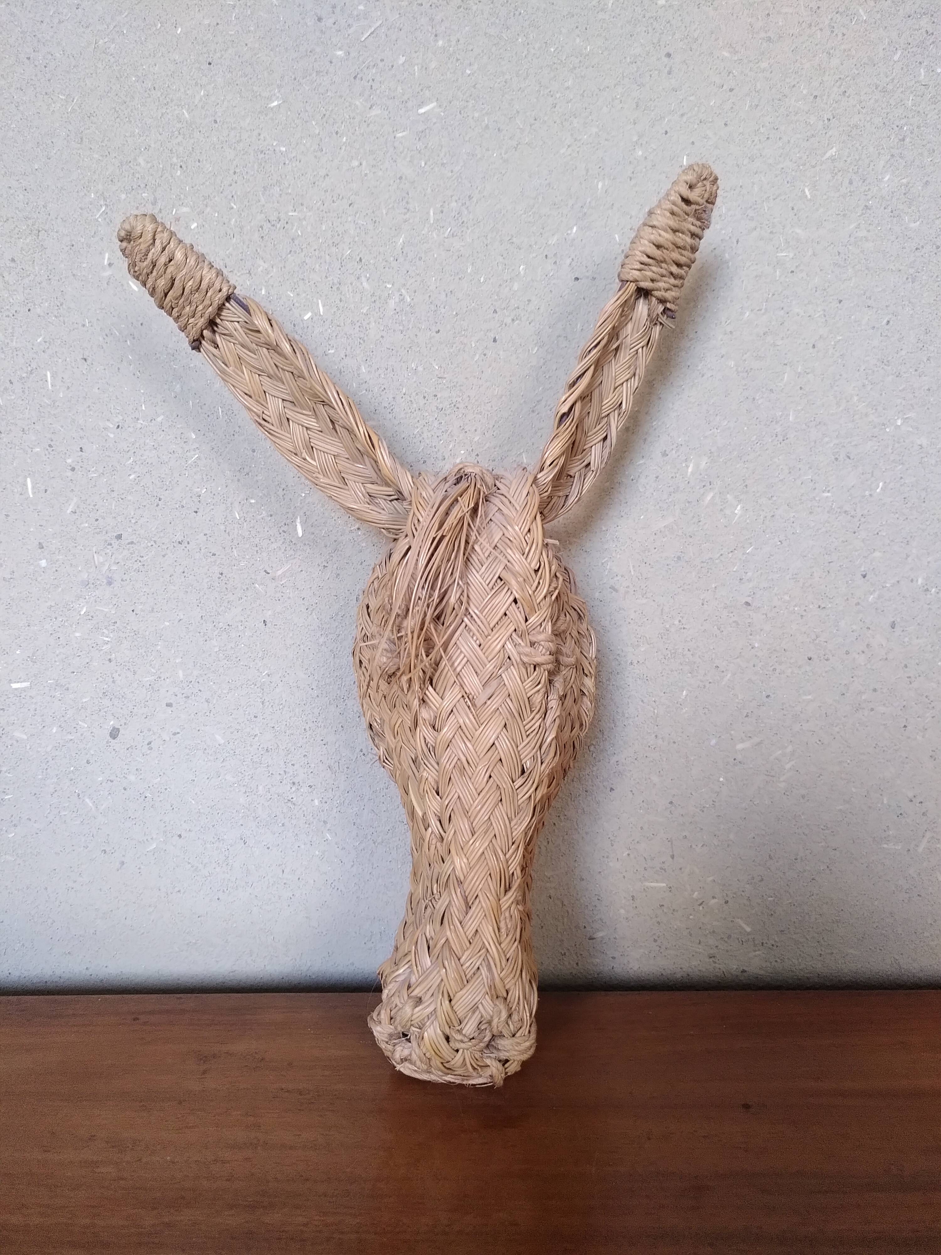 Horse woven straw mask