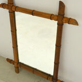 Pair of mirrors called carved wooden bamboo, France, circa 1930